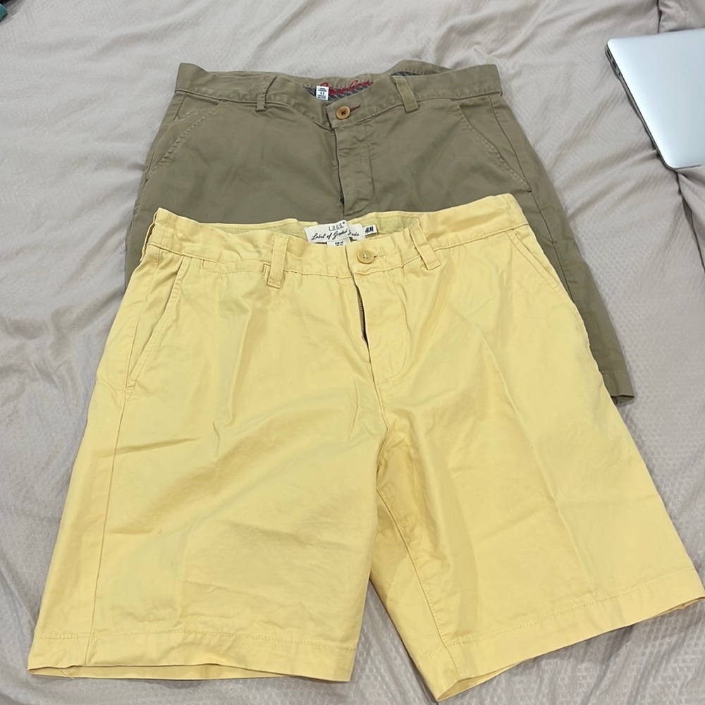 Brown and yellow shorts